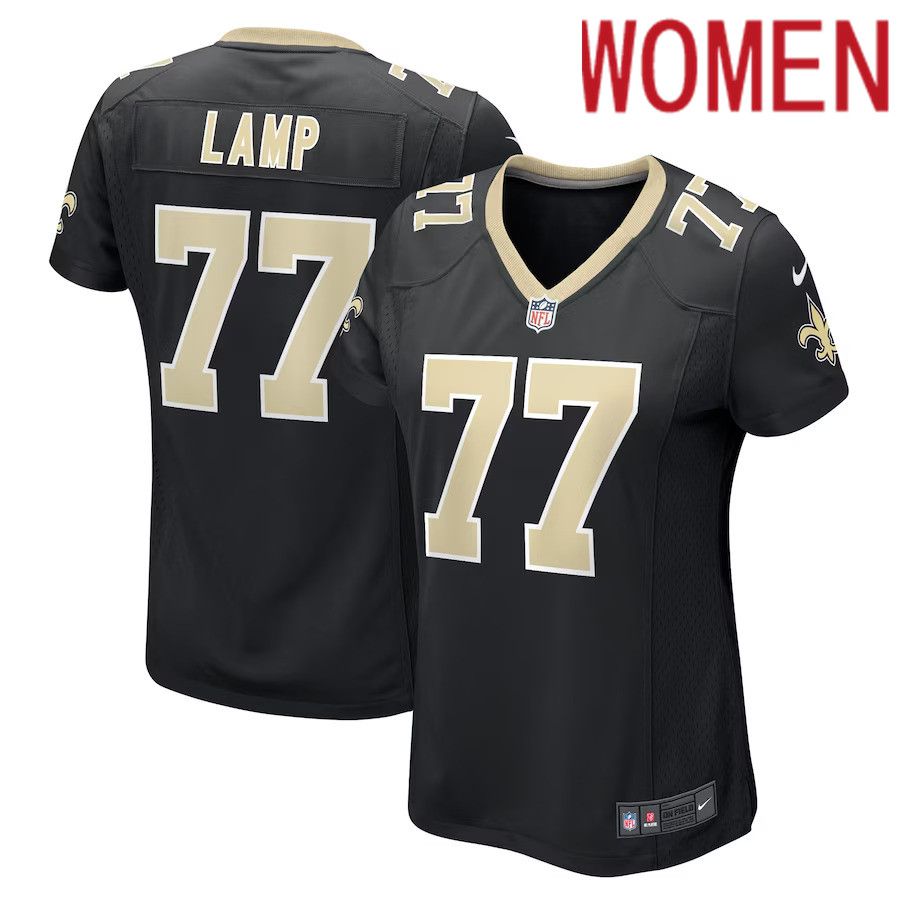 Women New Orleans Saints 77 Forrest Lamp Nike Black Game Player NFL Jersey